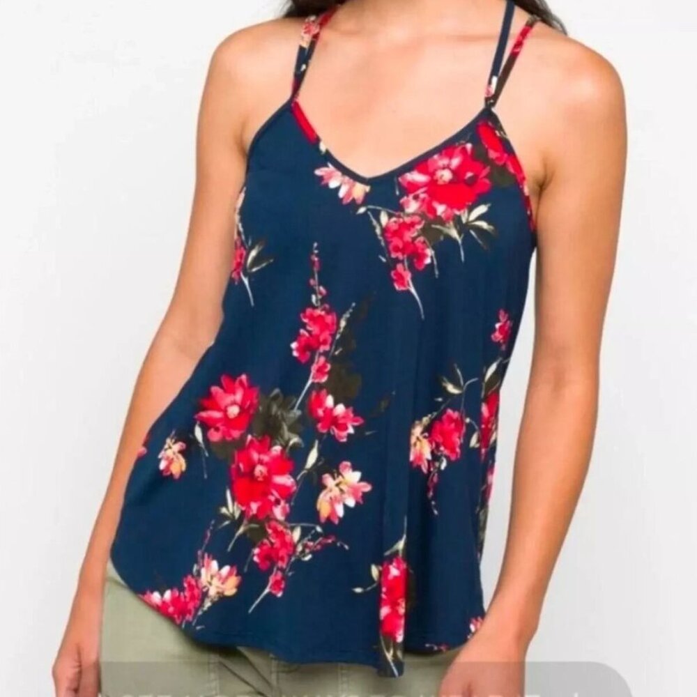 Papermoon Floral Blue Top NWT
